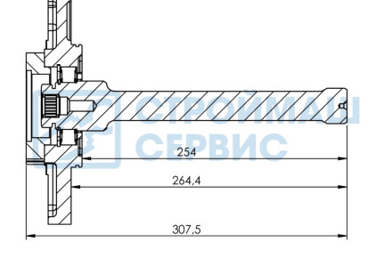 Вал отбора мощности (ВОМ) 4080G2604P1 (MRC ACTROS (G 281-12) CARDAN SHAFT + PLATE 1)